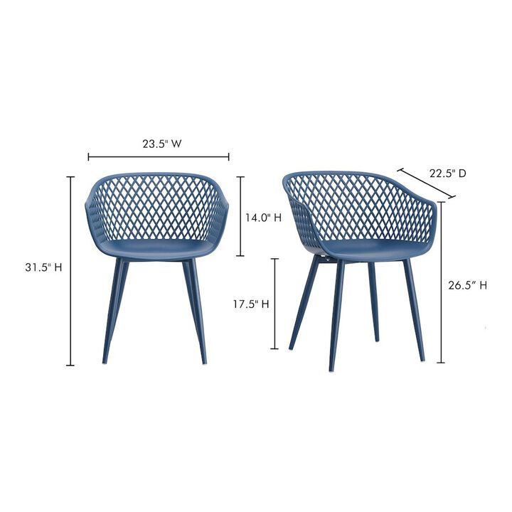 Moe's Home Collection Piazza Outdoor Chair Blue-Set Of Two