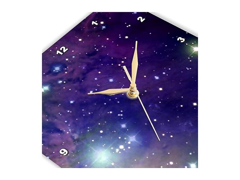 Cool Outer Space Stars Planets Dark Wall Clock 15 Inch Blue Home Decor image number 3