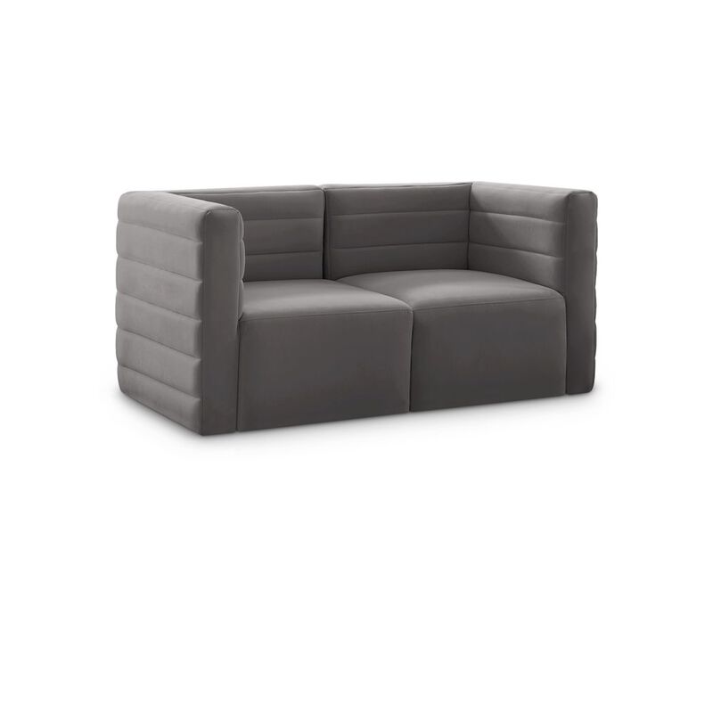 Meridian Furniture Quincy Grey Velvet Modular Sofa