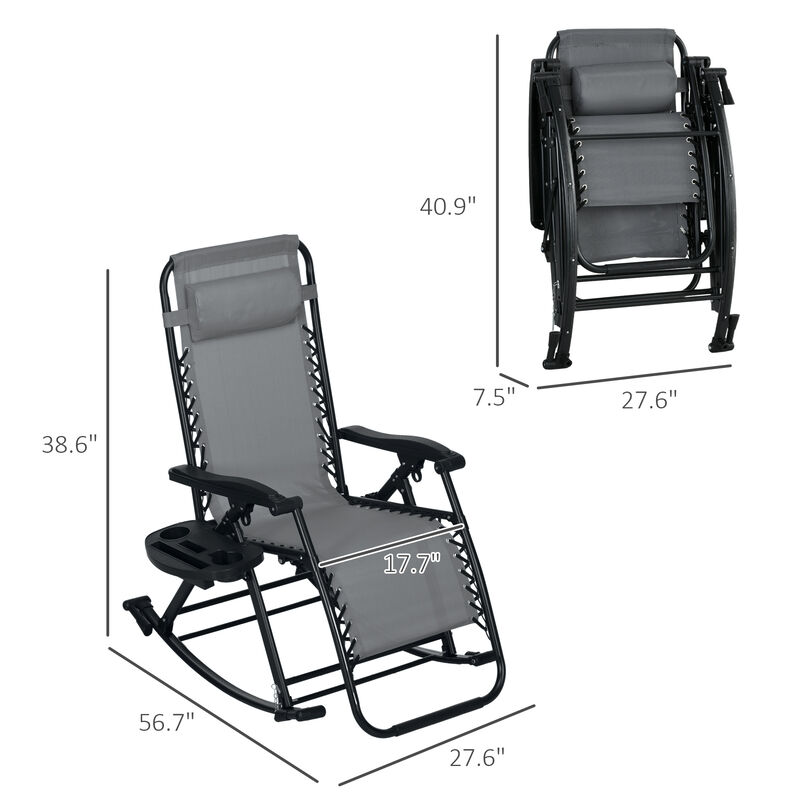 Hivvago 2-Pack Foldable Zero Gravity Rocking Chairs image number 2