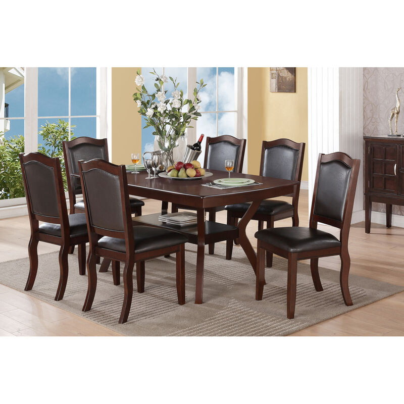 Streamdale Espresso Dining Set with 2 Padded Chairs