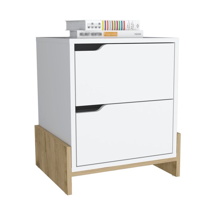 Streamdale Haines Nightstand With 2-Drawers, End Table With Sturdy Base