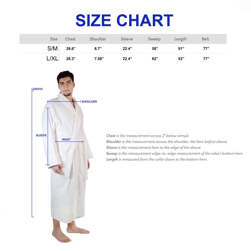Soft Classic Men&rsquo;s Bathrobe in Turkish Cotton with Adjustable Waist Belt image number 4