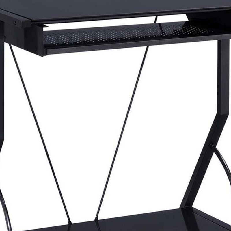 Appealing Well Designed black computer desk-Benzara