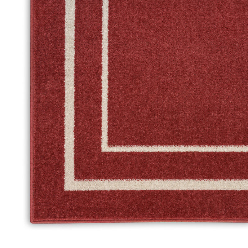 HomeRoots 6' X 9' Brick Red And Ivory Indoor Outdoor Area Rug image number 2
