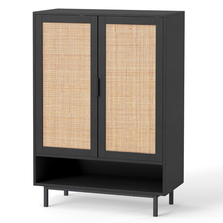 Modern 43" Shoe Cabinet 6-Tier Storage with Double Doors
