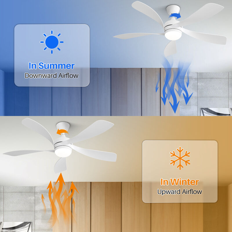 ELEMENT ACE 52 Inch Modern LED Ceiling Fan with Dimmable Lighting and Remote Control for Indoor Climate Comfort image number 6