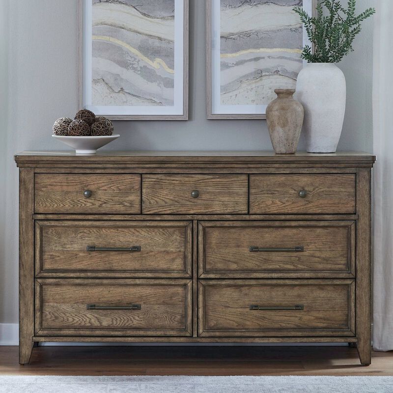 Liberty Furniture Carolina Park 7 Drawer Bedroom Dresser Transitional - Amber Brown image number 1