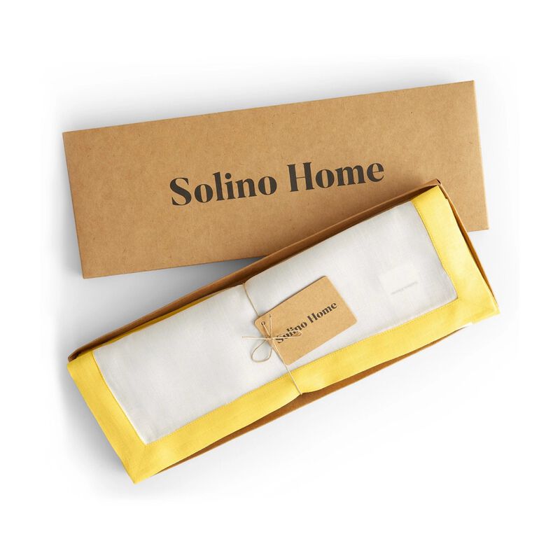 Solino Home 100% Pure Linen Placemats 14 x 19 Inch Set of 4 - Classic