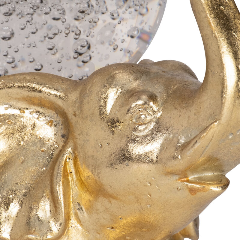 Resin, 9" Elephant W/ Crystal Ball, Gold image number 4