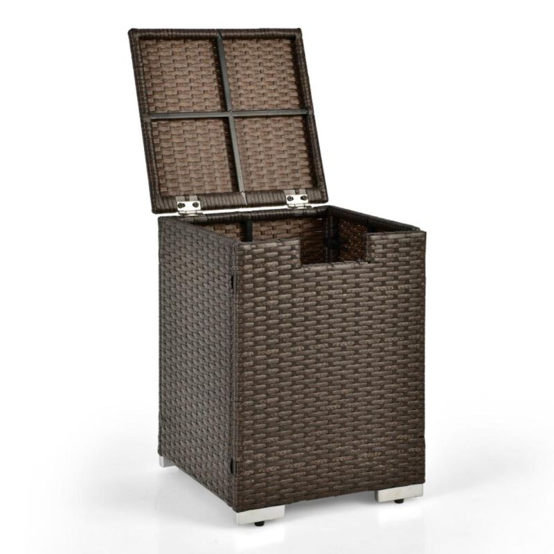 Hivvago 2-in-1 Patio Rattan Gas Propane Tank Cover for 20 lbs Propane Tanks