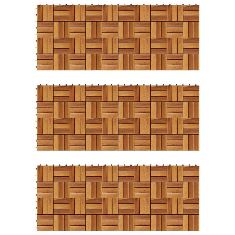 vidaXL Decking Tiles 11.8"x11.8" Acacia Set of 30