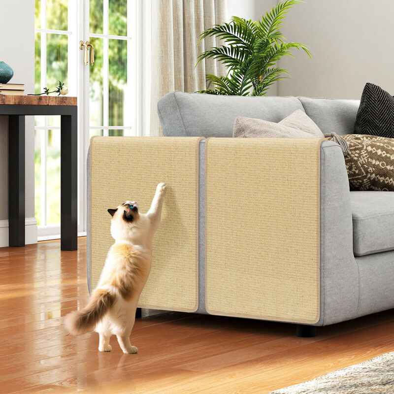 4 Piece Cat Scratching Pad Set for Indoor Cat Activity-Natural image number 3