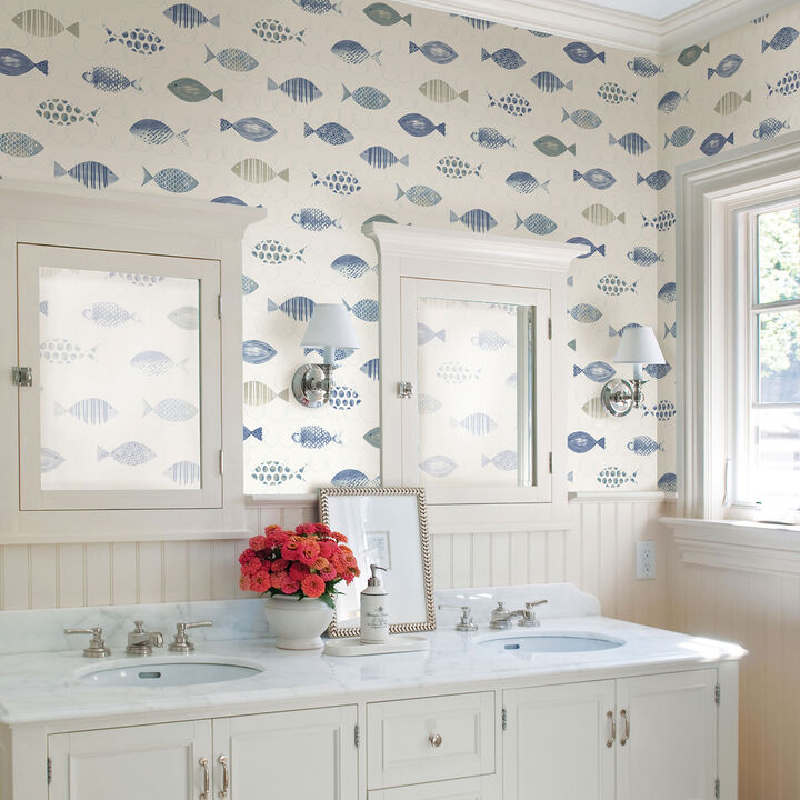 Key Blue Sea Fish Wallpaper (Set of 2)