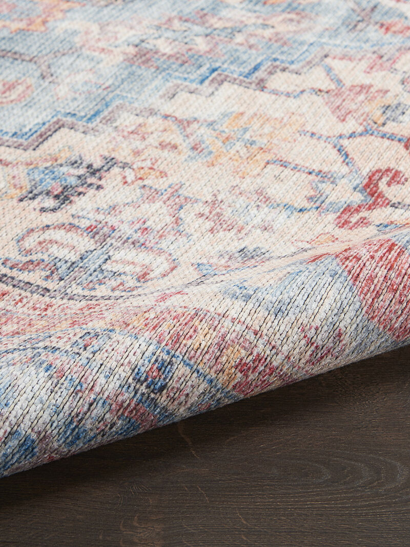 Machine Washable Series 1 SR104 Blue/Multicolor 2' x 6' Rug