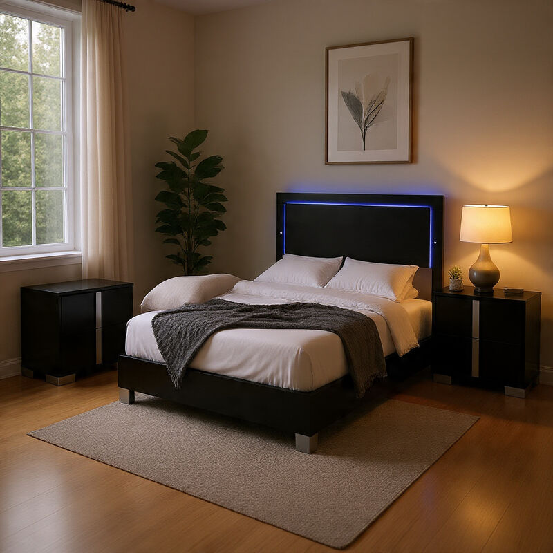 Bedroom Set, Wood, 3 Piece Set with 2 Nightstands image number 1
