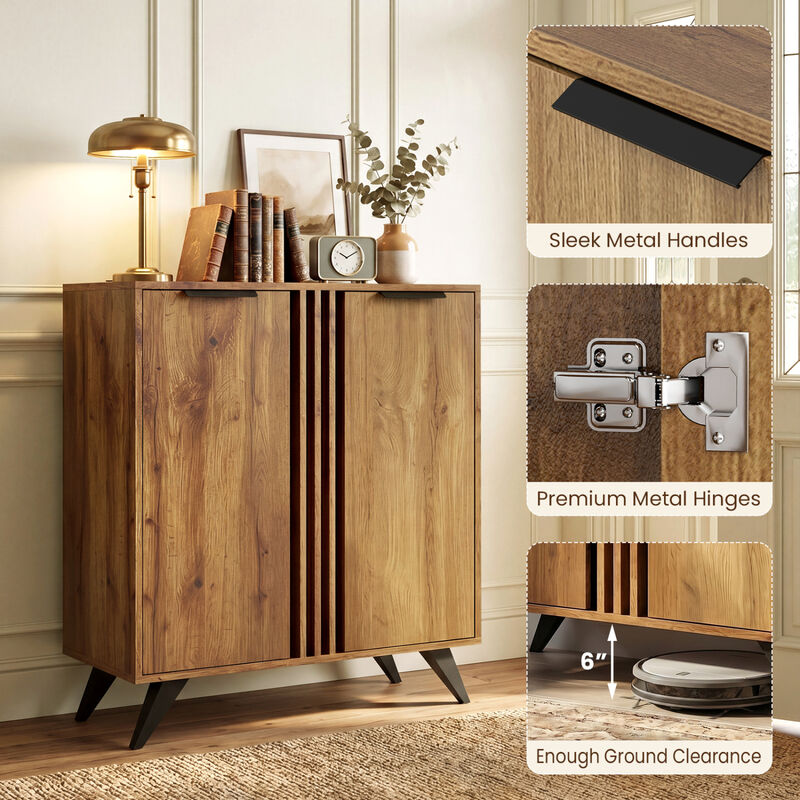 4-Tier Modern Freestanding Hidden Shoe Cabinet with 2 Doors image number 7
