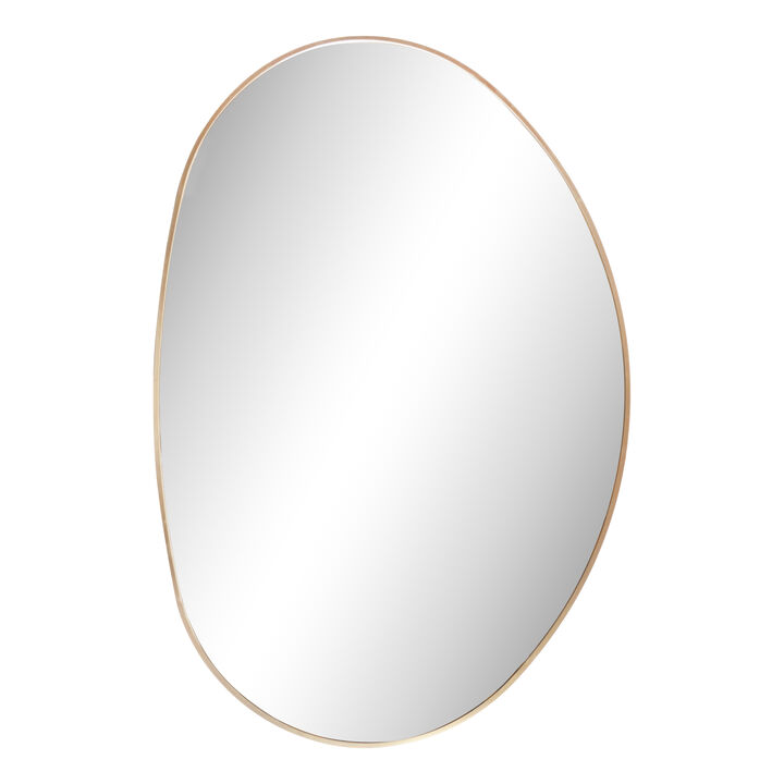 Aurelia Irregular Oval Metal Framed Wall Mounted Mirror