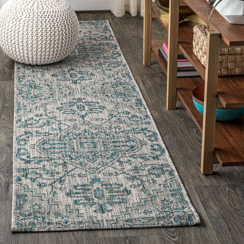 Estrella Bohemian Medallion Textured Weave Indoor/Outdoor Area Rug