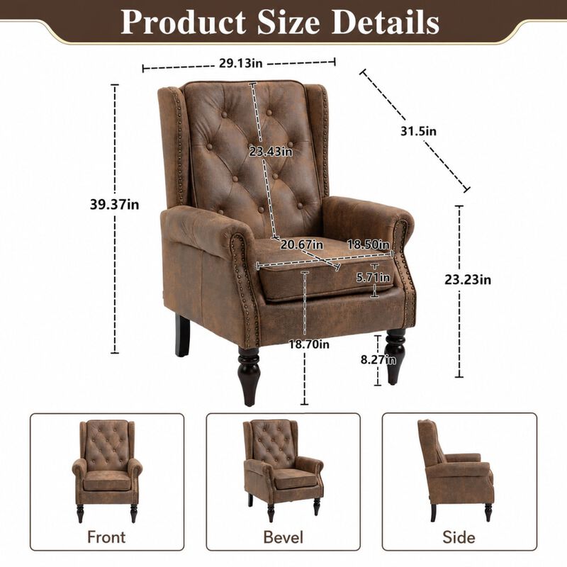 GOODSILO Modern Wood Frame Upholstered Armchair Comfortable Accent Lounge Chair for Living Room Bedroom Small Space Use image number 1