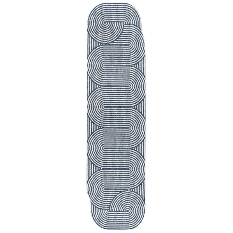 Margot Modern Geometric Arch Stripe Indoor/Outdoor Shaped Area Rug