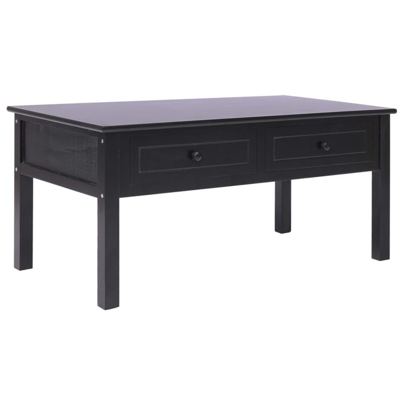 vidaXL Coffee Table Black 39.4"x19.7"x17.7" Wood image number 1