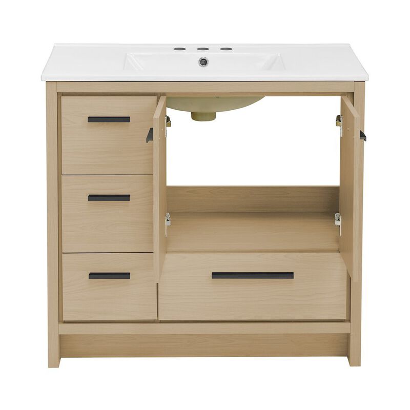 Virage 36 in. Bathroom Vanity with 3-Hole Ceramic Sink Top image number 4