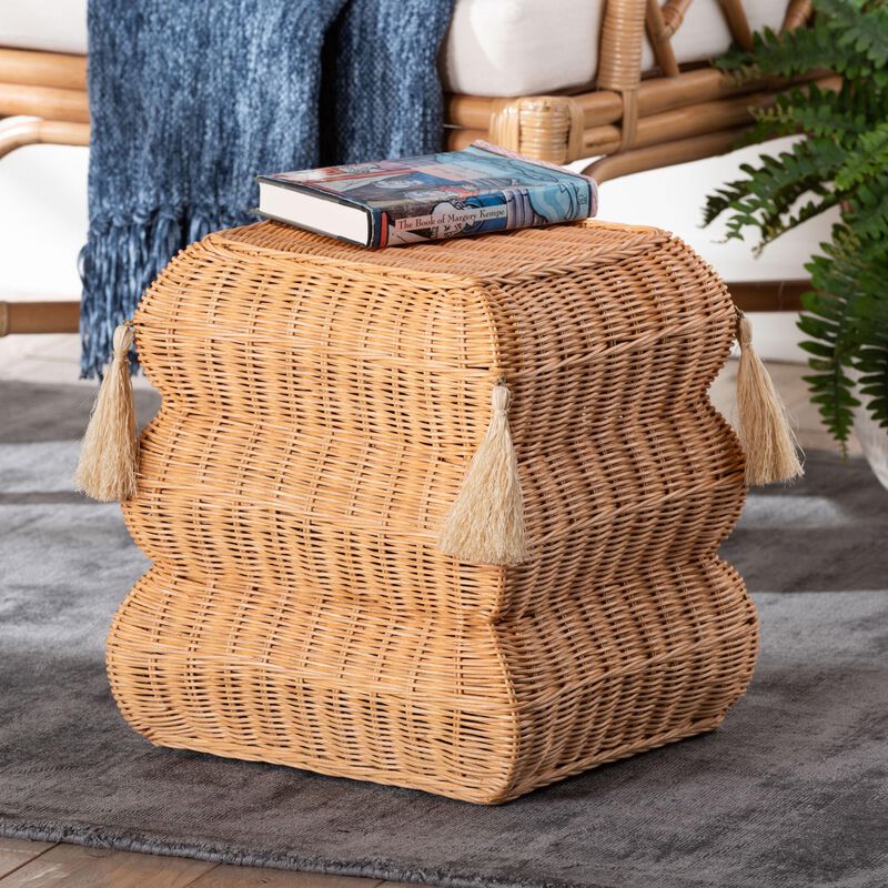 Noura Natural Rattan Footstool image number 4
