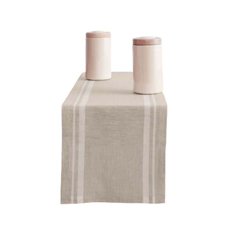 Solino Home 100% Pure Linen Table Runner - French Stripe