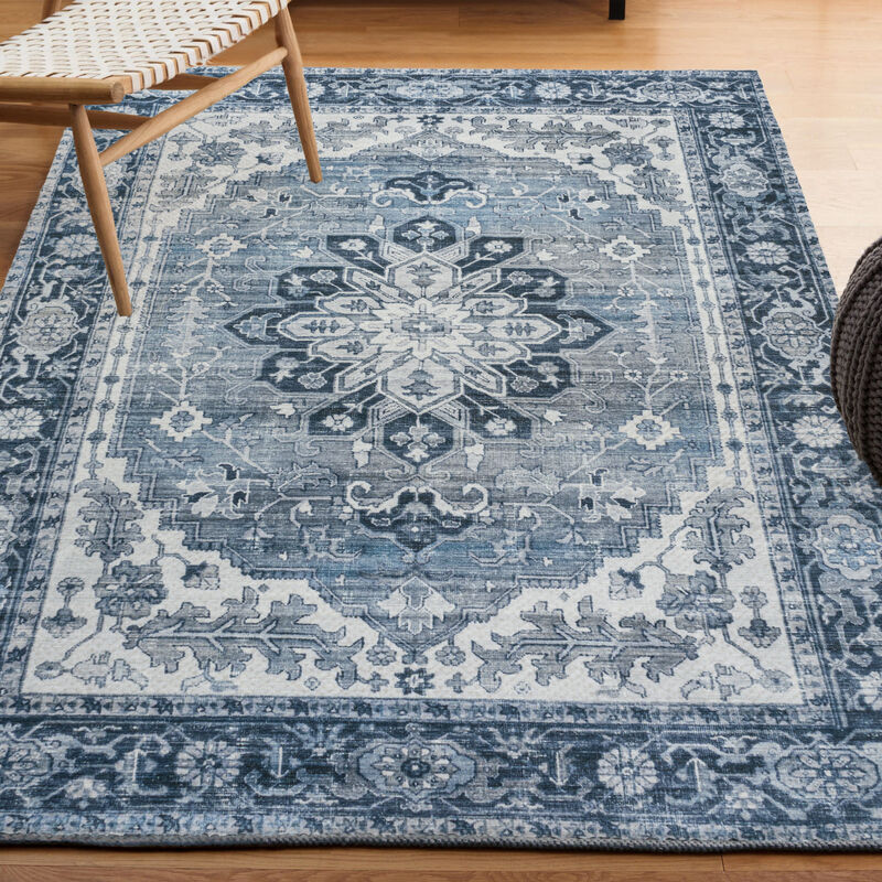 Asa Ornate Medallion Machine-Washable Area Rug