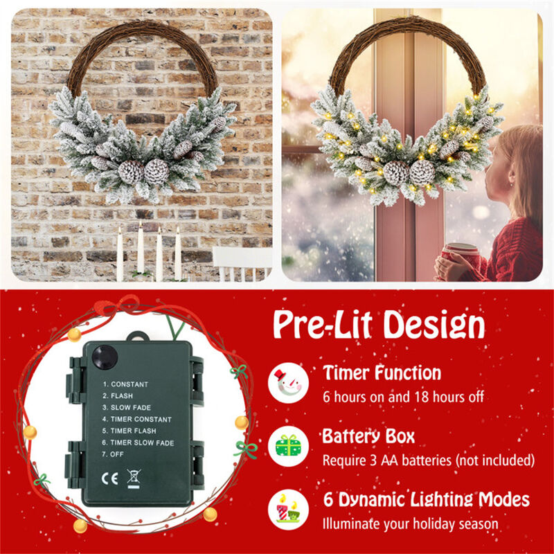 Artificial Christmas Wreath &ndash; Festive and Reusable Holiday D&eacute;cor for Doors or Walls