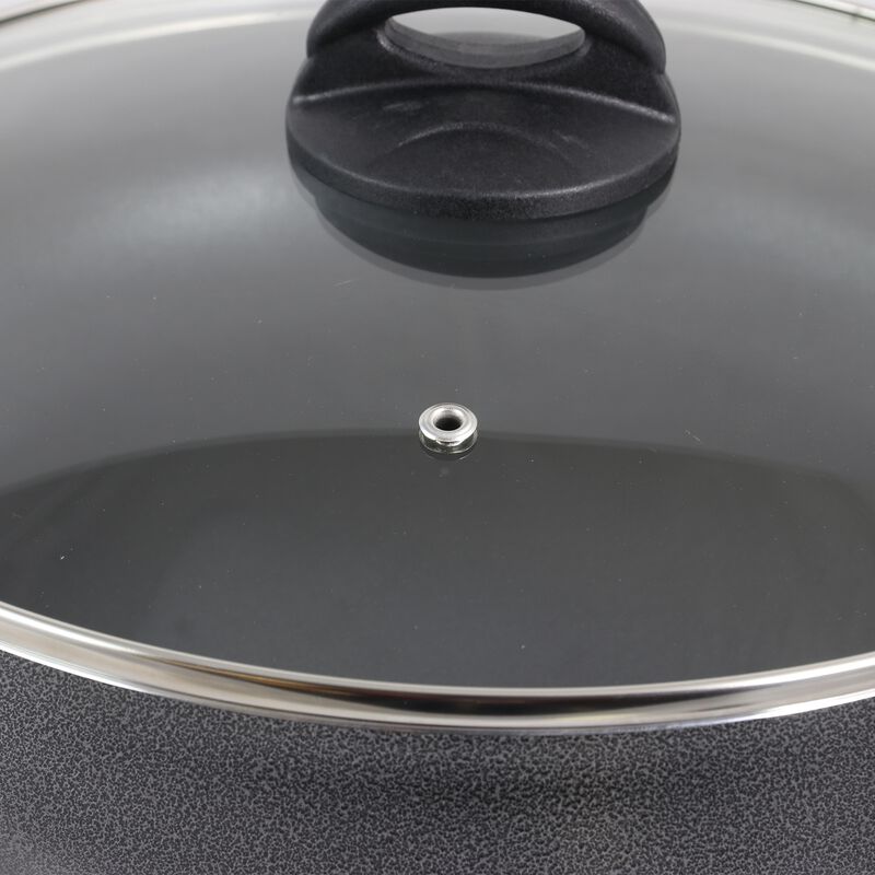 Oster Clairborne 12 Inch Aluminum Saute Pan with Lid in Charcoal Grey