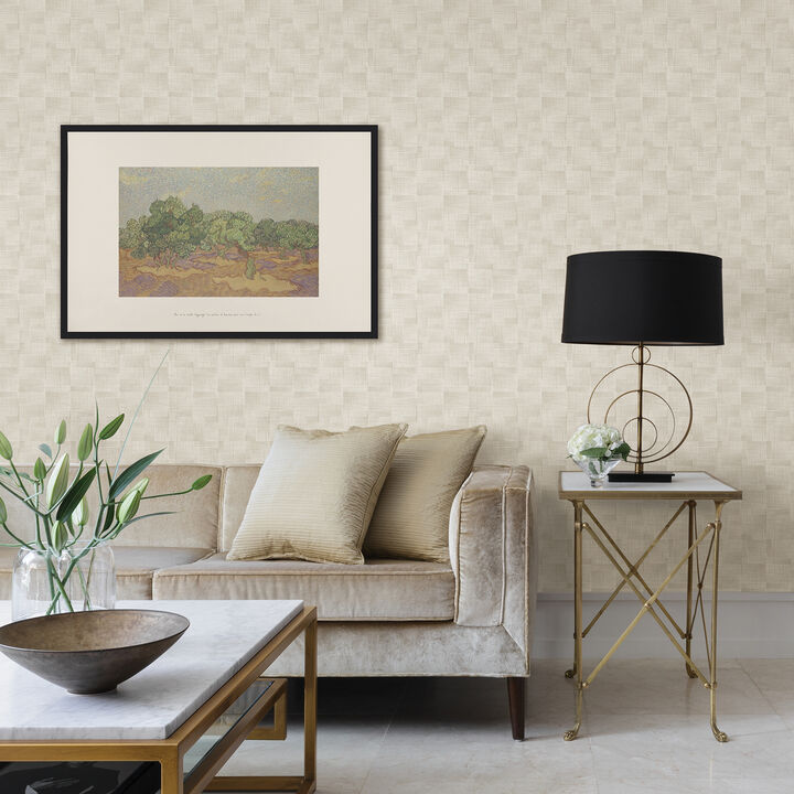 Ting Cream Abstract Woven Wallpaper