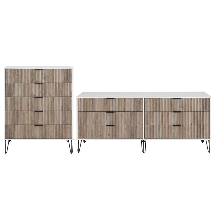 Dumbo Bedroom Set in White and Gray