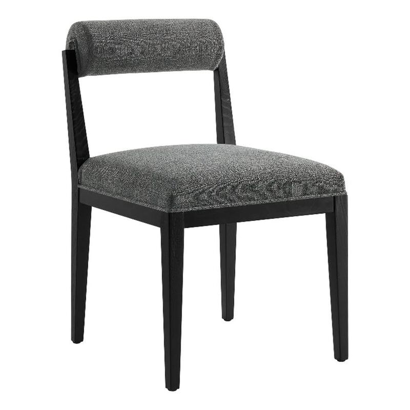 Modway Kai Upholstered Dining Chair with Wood Legs in Charcoal Black - Modern Dining Room Chair with Fabric Rolled Backrest and Seat - Wood Fabric Side Chair for Dining Room, Kitchen image number 0