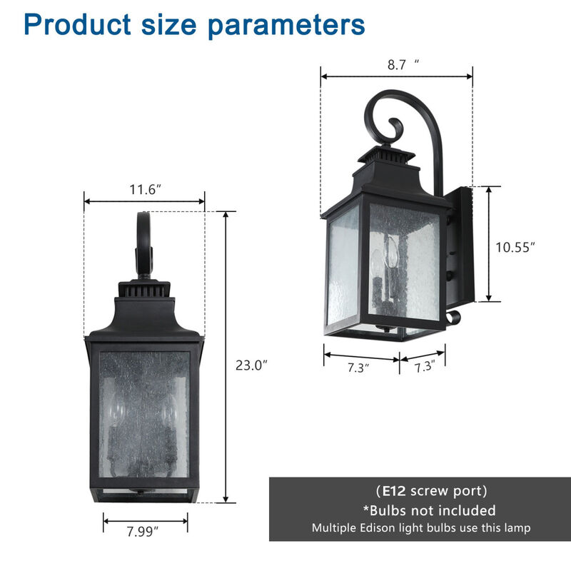 Large Outdoor Wall Lamps With Glass