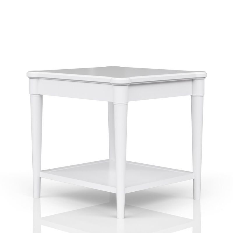 Wilmington Wood End Table-White