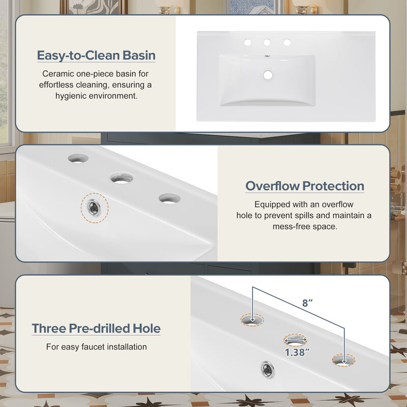 Merax Bathroom Vanity with Ceramic Sink Combo