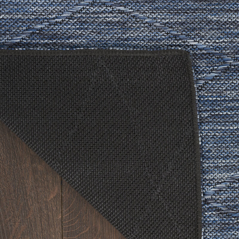 HomeRoots 8' X 10' Navy Blue And Ivory Geometric Indoor Outdoor Area Rug image number 3