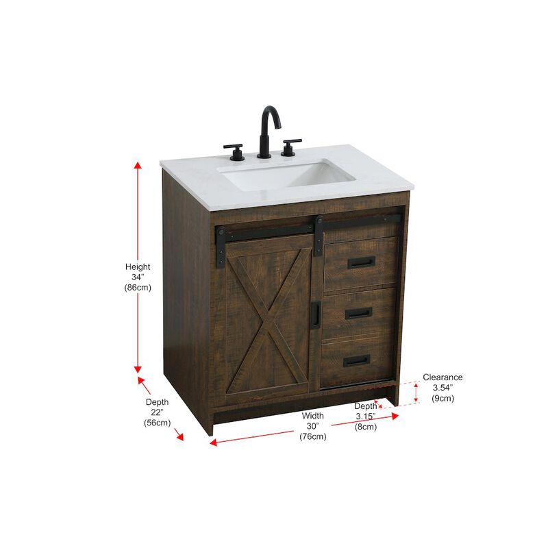 Elegant Kitchen and Bath Austin 30 Inch Single Bathroom Vanity In Expresso