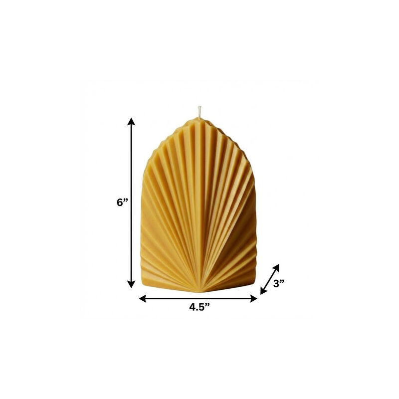 HomeRoots 6" Unscented Dimensional Palm Leaf Candle image number 3