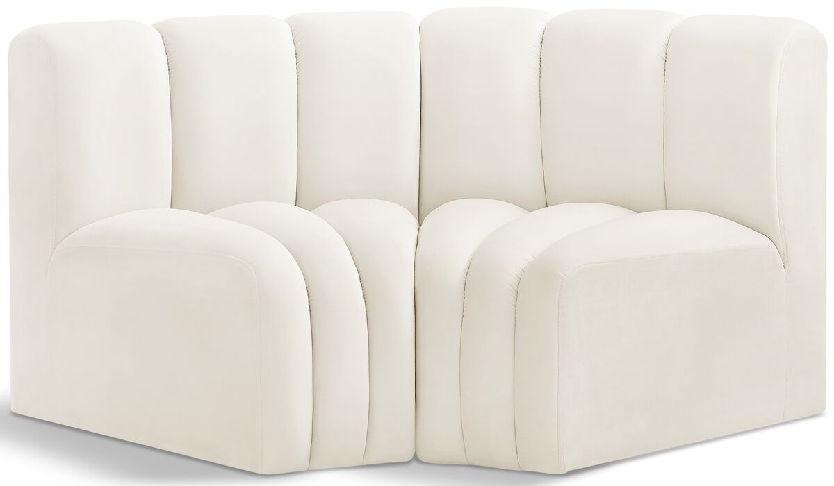 Meridian Furniture Arc Cream Velvet Modular Sofa