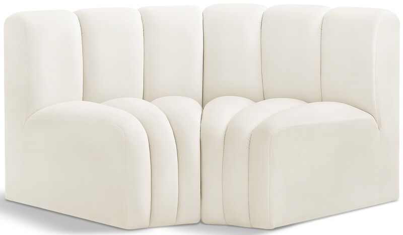 Meridian Furniture Arc Cream Velvet Modular Sofa