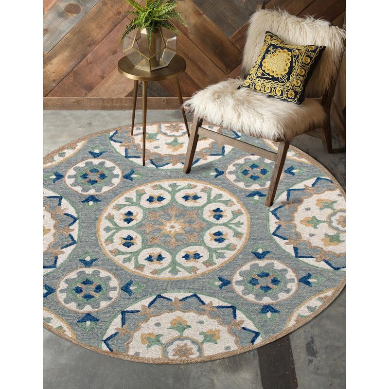 LR Home RugsA Wool Round Rug