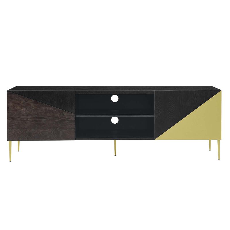 Modway EEI-6146-BLK-GLD Alchemist 72" TV Stand, Black Gold image number 4