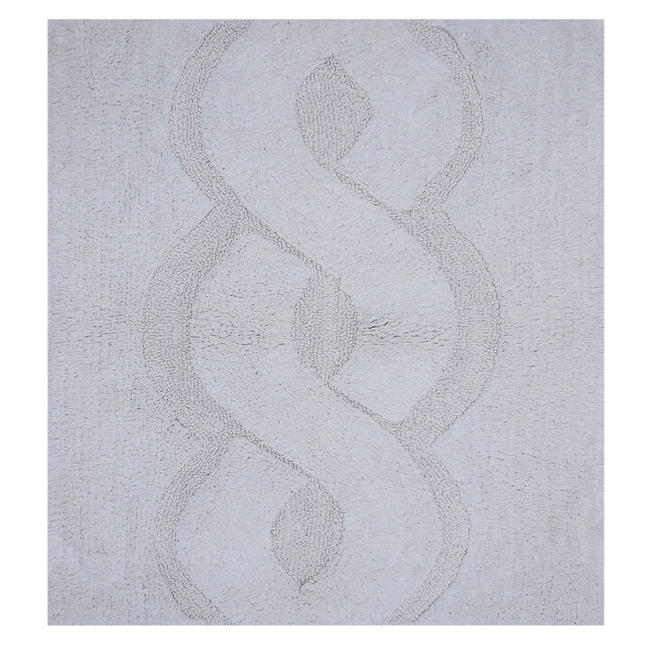 Beautiful Sculptured Chain Design Bath Rug With Anti Skid Latex Back  Made Cotton Super Soft