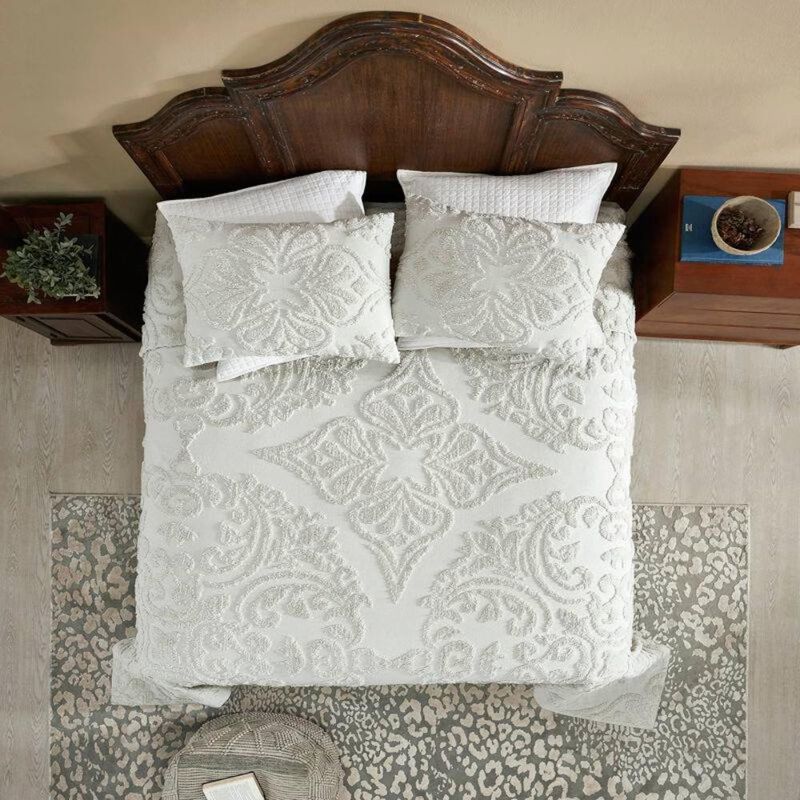 100-Percent Cotton Chenille 3-Piece Coverlet Bedspread Set