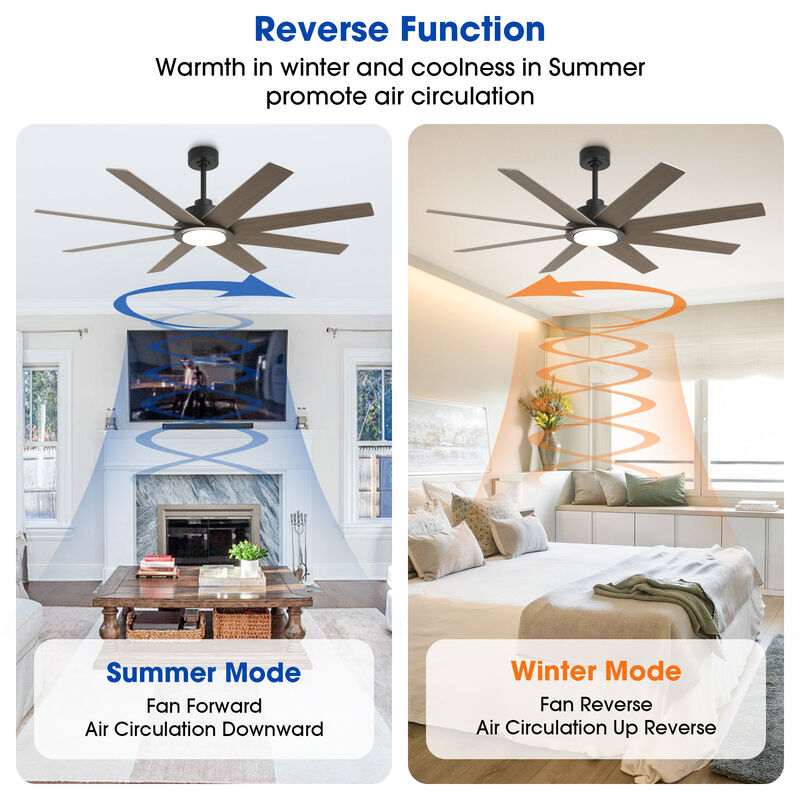 60 in. Matte Black Windmill Integrated LED Dimmable Ceiling Fan with Light and Remote