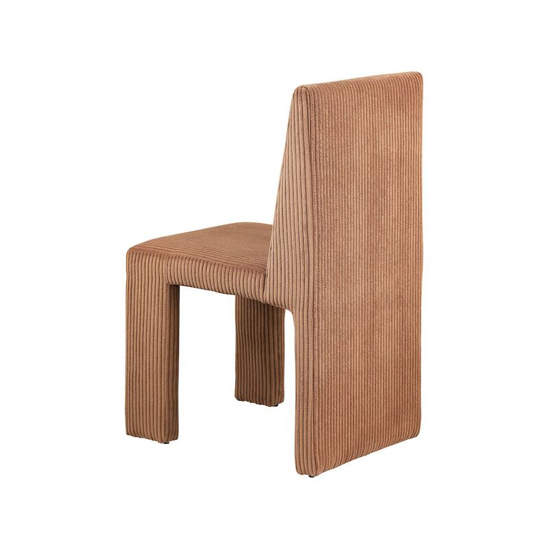 Meridian Furniture Benson Saddle Microsuede Corduroy Fabric Dining Chair, Set of 2