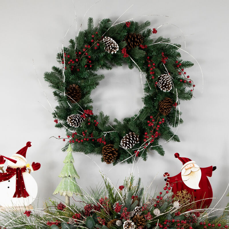 Mixed Eden Pine Artificial Christmas Wreath  30-Inch  Unlit image number 2